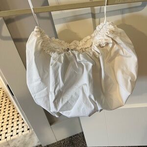 Zara white bubble top strapless xs